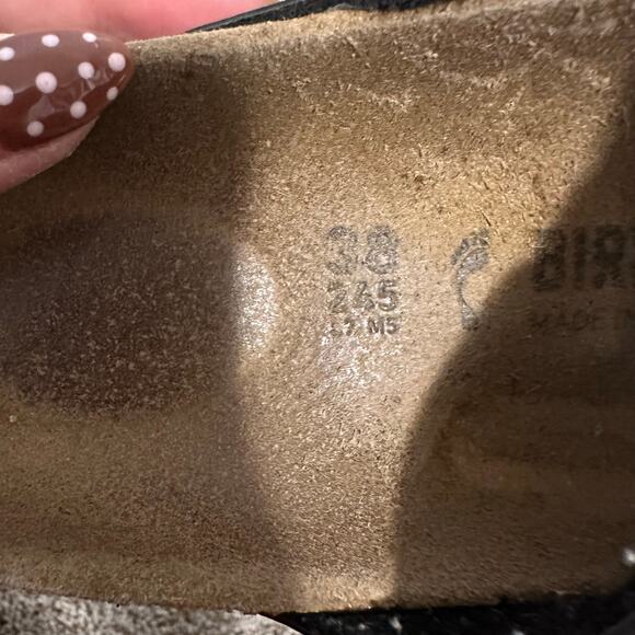 BIRKENSTOCK Unisex Arizona Sandals Size L7/M5 In Natural Leather Oiled Black - Picture 5 of 10